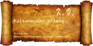 Kaltenecker Vilmos névjegykártya